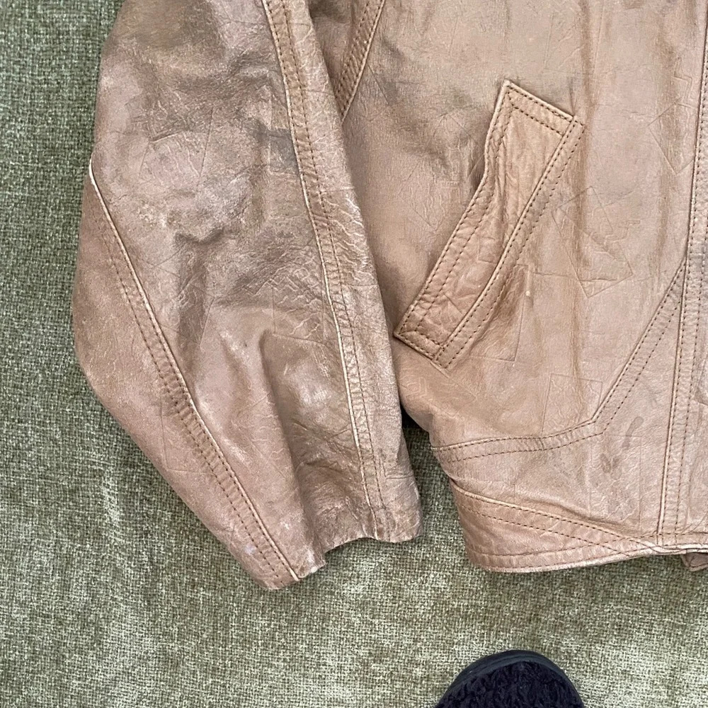 Wilsons Leather Cropped Dusty Rose Leather Jacket - Women's - Picture 3 of 4